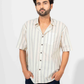 WHITE & BLACK STRIPE HALF SLEEVE OVERSIZED SHIRT
