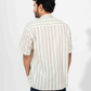 WHITE & BLACK STRIPE HALF SLEEVE OVERSIZED SHIRT