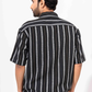 BLACK & GREY STRIPE HALF SLEEVE OVERSIZED SHIR