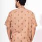 BROWN HALF SLEEVE OVERSIZED SHIRT