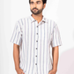BLACK & WHITE STRIPE HALF SLEEVE OVERSIZED SHIRT