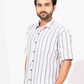 BLACK & WHITE STRIPE HALF SLEEVE OVERSIZED SHIRT