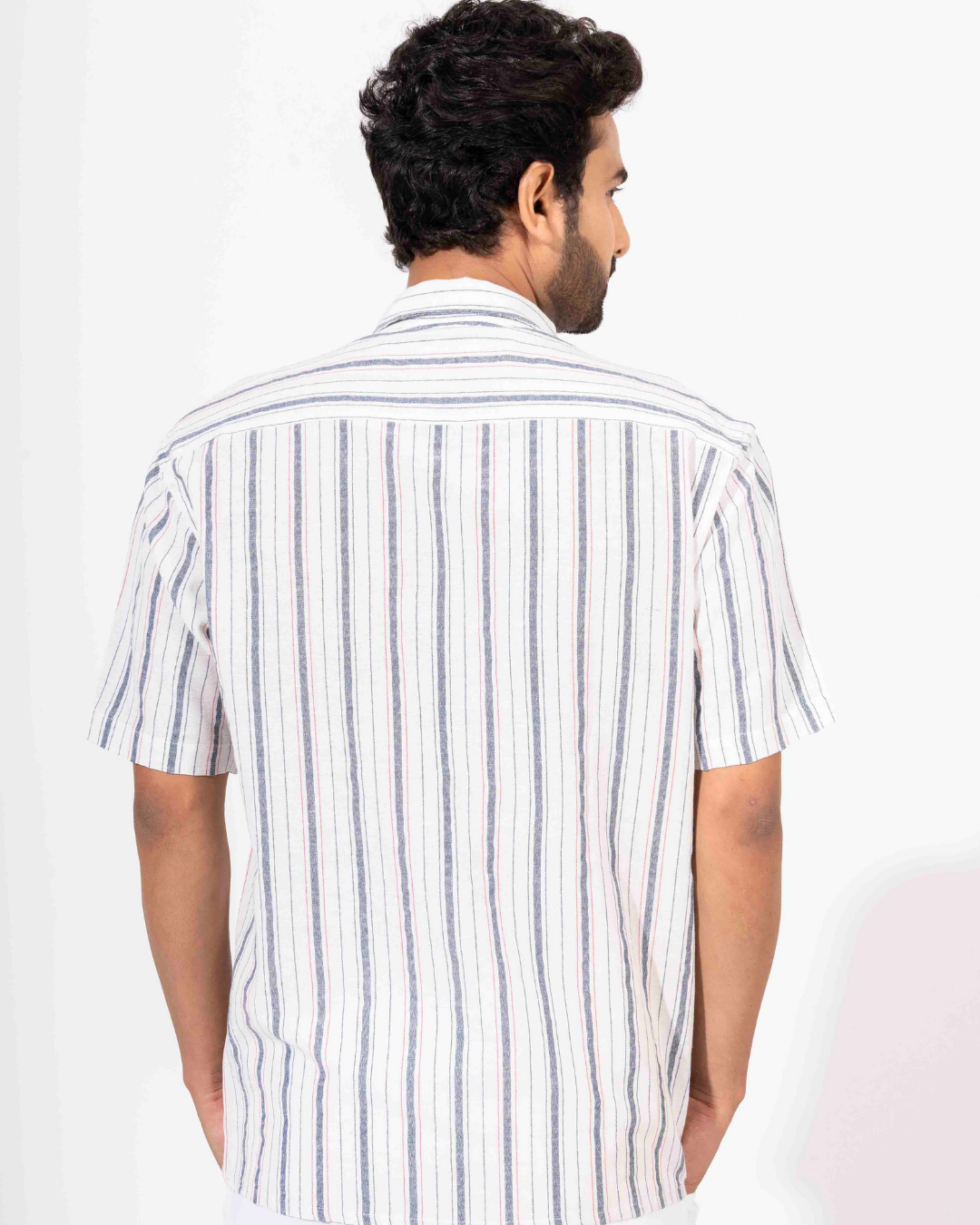 BLACK & WHITE STRIPE HALF SLEEVE OVERSIZED SHIRT