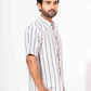 BLACK & WHITE STRIPE HALF SLEEVE OVERSIZED SHIRT
