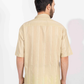 BEIGE STRIPE HALF SLEEVE OVERSIZED SHIRT