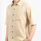BEIGE STRIPE HALF SLEEVE OVERSIZED SHIRT