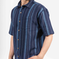 NAVY STRIPE HALF SLEEVE OVERSIZED SHIRT