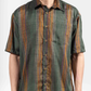 ARMY GREEN STRIPE HALF SLEEVE OVERSIZED SHIRT