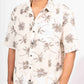 FLORAL PALM PRINT HALF SLEEVE OVERSIZED SHIRT