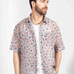 PAISLEY PRINT HALF SLEEVE OVERSIZED SHIRT