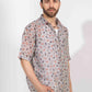 PAISLEY PRINT HALF SLEEVE OVERSIZED SHIRT
