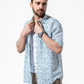ABSTRACT HALF SLEEVE OVERSIZED SHIRT