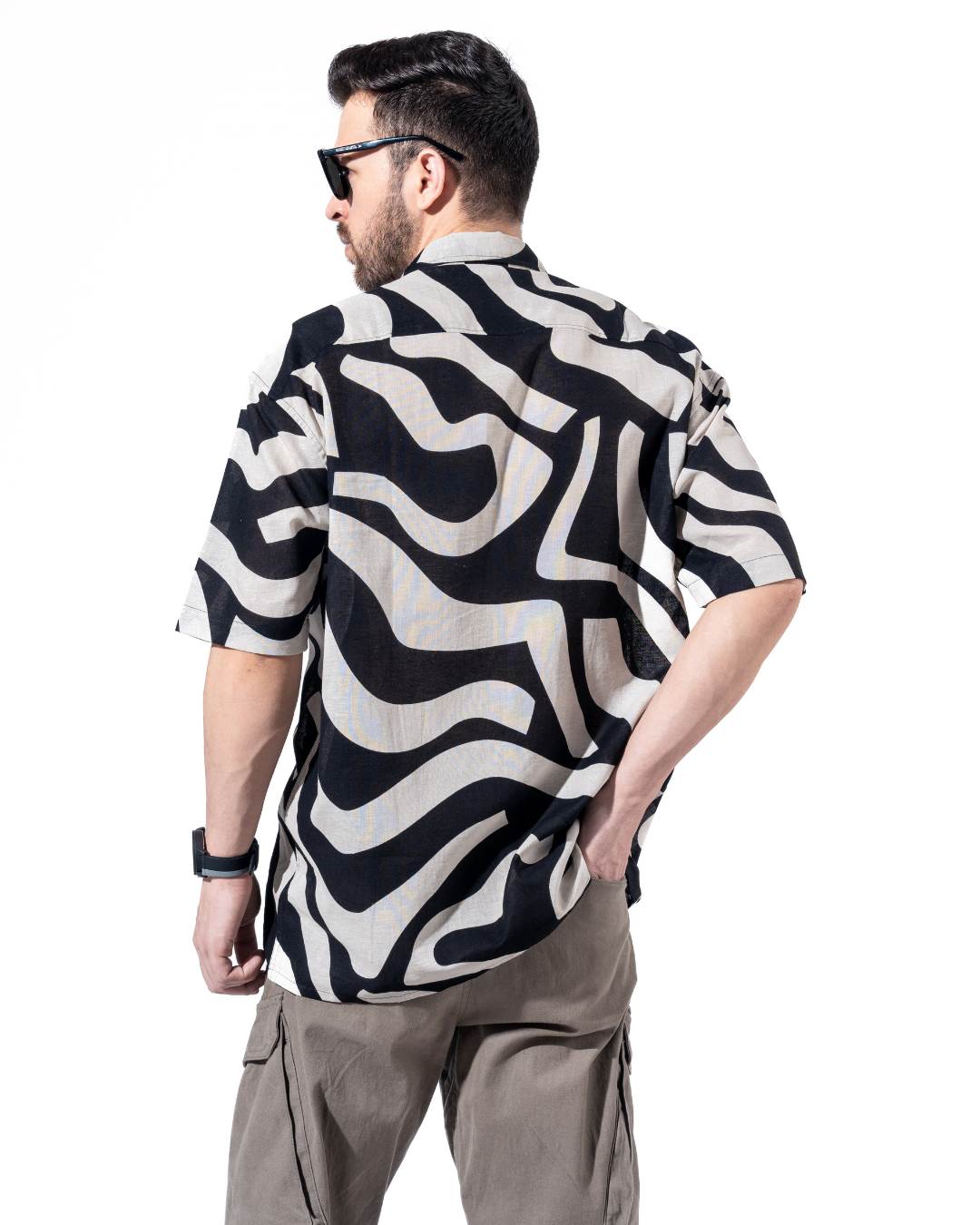 ABSTRACT MONOCHROME OVERSIZED SHIRT