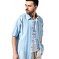 INDIGO STRIPE OVERSIZED SHIRT