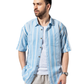 INDIGO STRIPE OVERSIZED SHIRT
