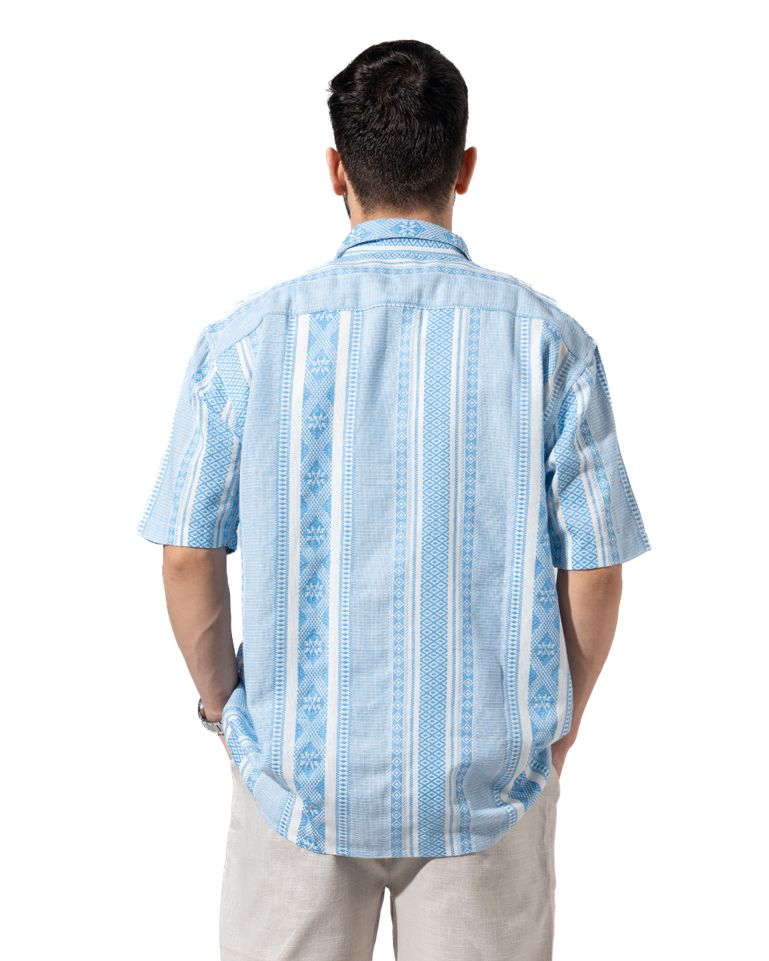 INDIGO STRIPE OVERSIZED SHIRT