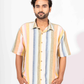 MULTI COLOR STRIPE HALF SLEEVE OVERSIZED SHIRT
