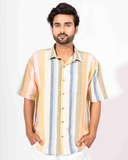 MULTI COLOR STRIPE HALF SLEEVE OVERSIZED SHIRT