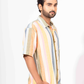 MULTI COLOR STRIPE HALF SLEEVE OVERSIZED SHIRT