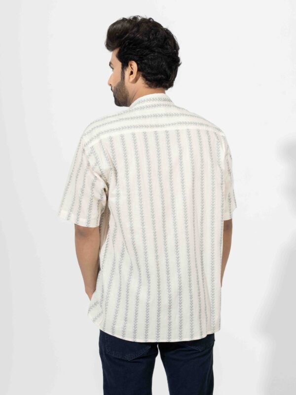 Oversized Half Sleeve Printed Stripe Shirt - Image 3