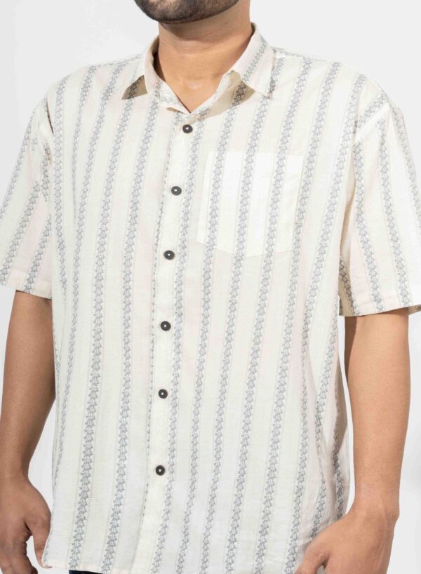 Oversized Half Sleeve Printed Stripe Shirt - Image 5