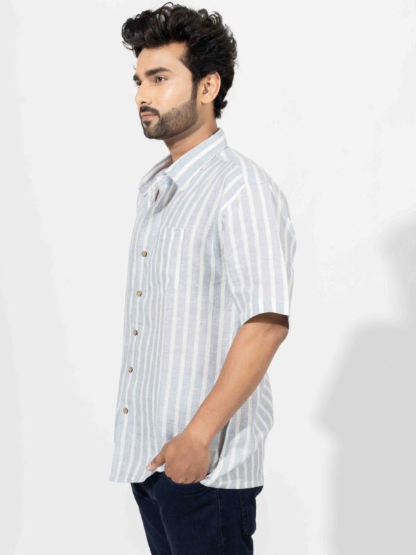 Oversized Half Sleeve Stripe Shirt - Image 3