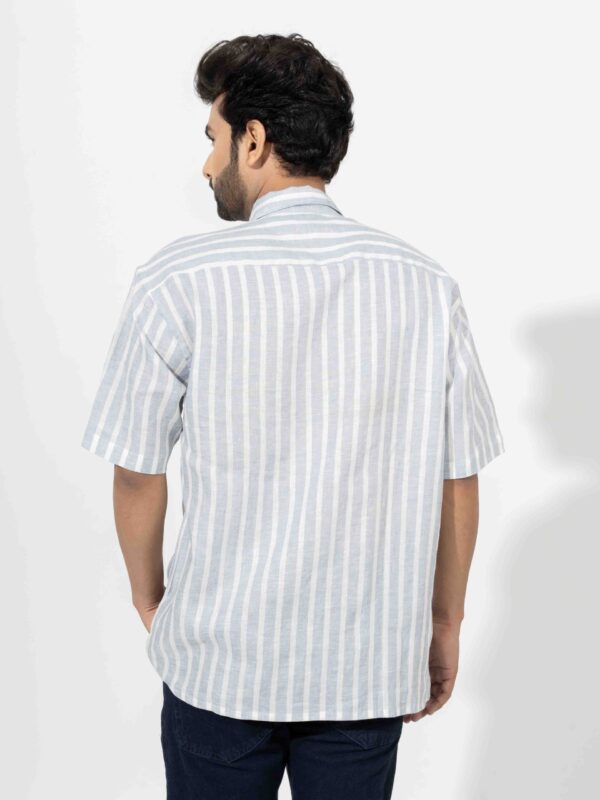Oversized Half Sleeve Stripe Shirt - Image 4