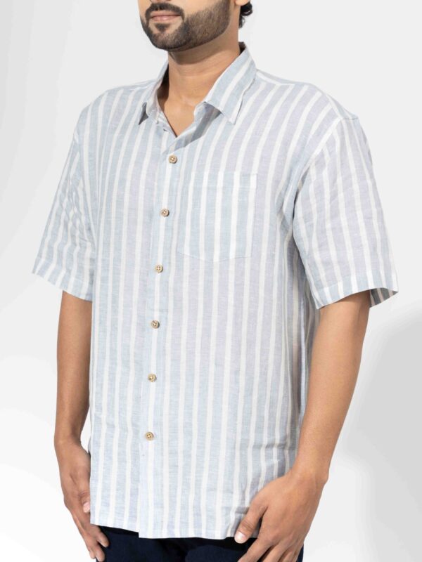 Oversized Half Sleeve Stripe Shirt - Image 5