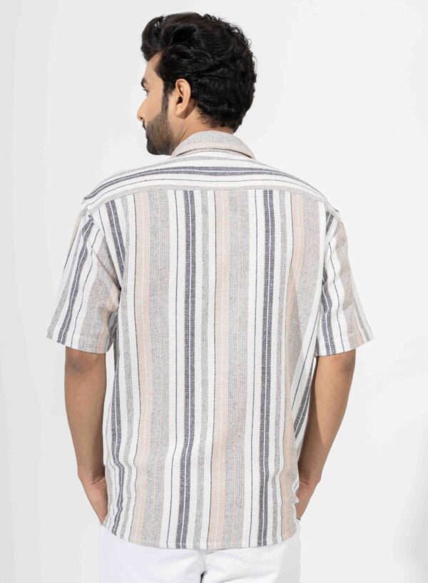 Oversized Half Sleeve Stripe Shirt - Image 3