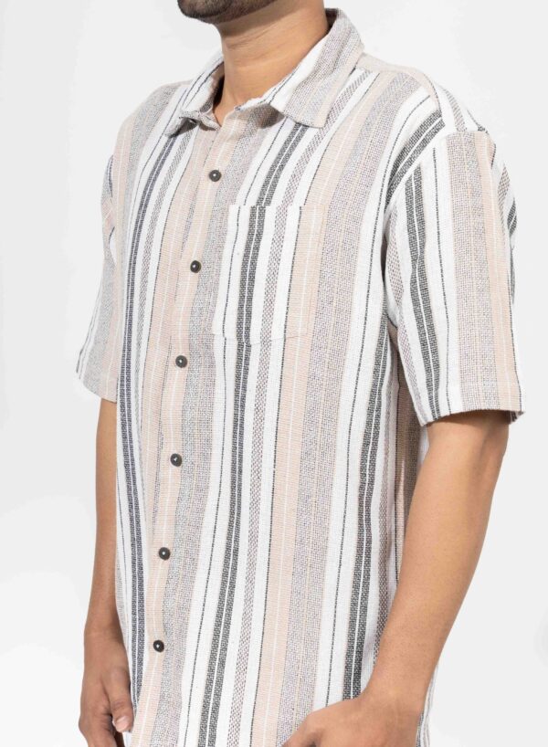 Oversized Half Sleeve Stripe Shirt - Image 4