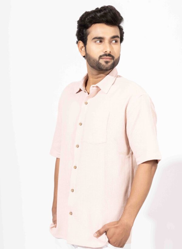 Oversized Dobby Textured Half Sleeve Shirt - Image 2