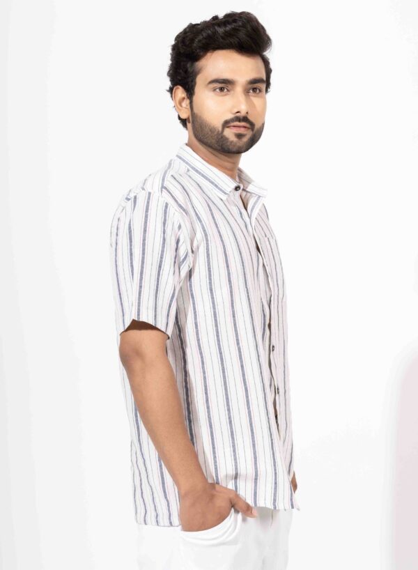 Oversized Half Sleeve Stripe Shirt - Image 3