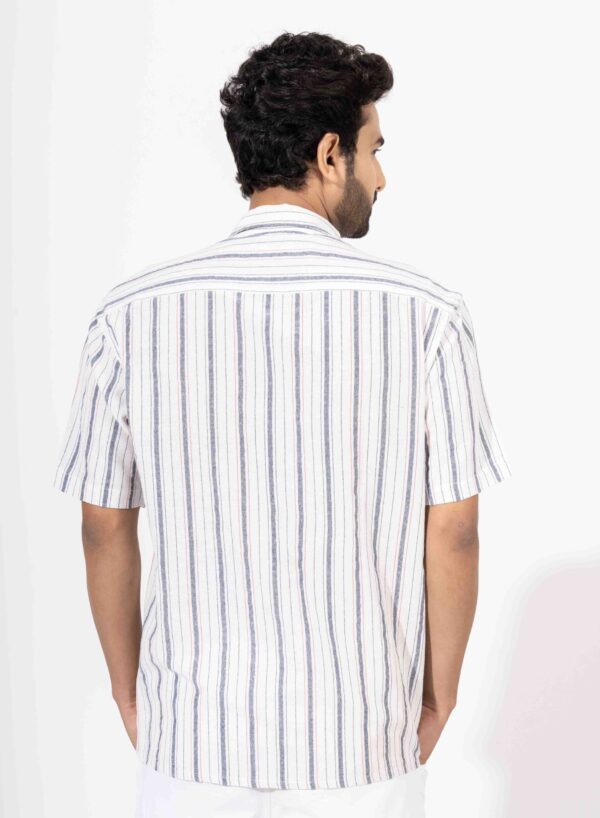 Oversized Half Sleeve Stripe Shirt - Image 4