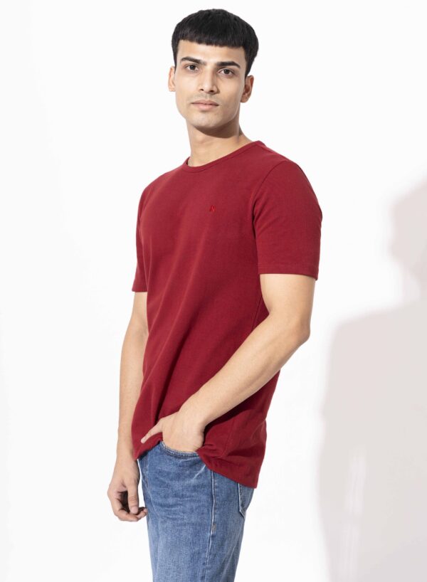 PIQUE T-SHIRT IN CHERRY RED - Image 2