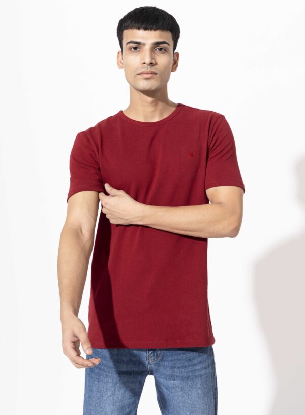 PIQUE T-SHIRT IN CHERRY RED