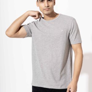 PIQUE T-SHIRT IN LIME STONE GREY